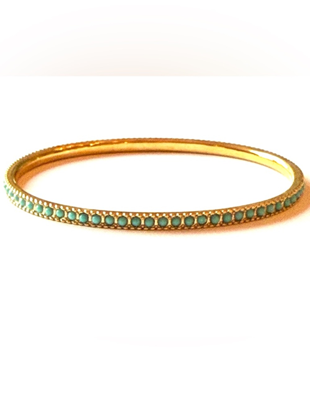 Banana Republic Gold Bangle with Turquoise Colored Stones